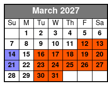 Hamners' Unbelievable Magic Variety Show March Schedule