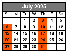 Dancing Queen Ultimate 70s Show July Schedule