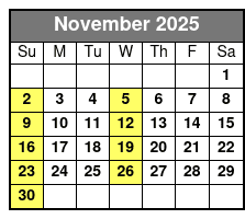 New Jersey Nights a Frankie Valli & the Four Seasons Celebration November Schedule