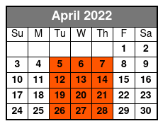 Beach Boys California Dreamin April Schedule