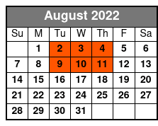 Beach Boys California Dreamin August Schedule