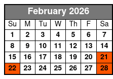 Ozarks Explorer Canopy Tour February Schedule