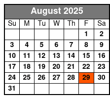 Sawyer Brown Standard Seating August Schedule