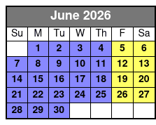 Parakeet Pete’s Waterfront Zipline June Schedule