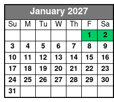 Parakeet Pete’s Waterfront Zipline January Schedule