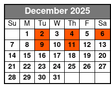 Broadway To Buble starring George Dyer December Schedule