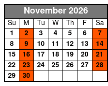 Broadway To Buble starring George Dyer November Schedule