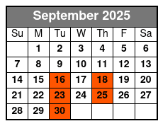 A John Denver Songbook September Schedule