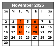 A John Denver Songbook November Schedule