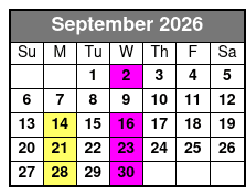 God & Country Theater Tribute Shows September Schedule