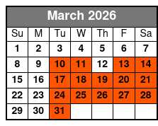 Branson's Murder Mystery Dinner Show March Schedule