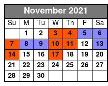 Reza Edge of Illusion Magic Show November Schedule