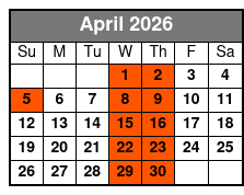 Reza Edge of Illusion Magic Show April Schedule