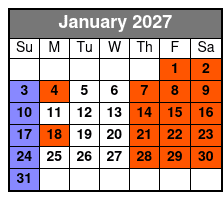 Fritz's Adventure All Access Pass January Schedule