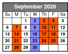 Duttons Family Show September Schedule