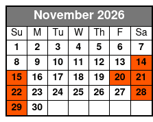 North Pole Adventure Branson November Schedule