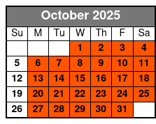 Grand Jubilee October Schedule