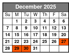 Grand Jubilee December Schedule