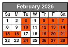 Grand Jubilee February Schedule