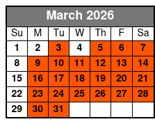Grand Jubilee March Schedule