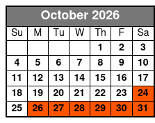 Grand Jubilee  October Schedule