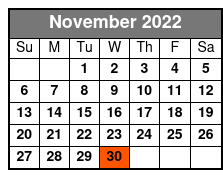 Grand Jubilee November Schedule