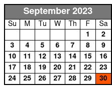 Grand Jubilee September Schedule