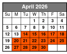 Grand Jubilee April Schedule