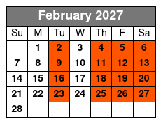 Grand Jubilee February Schedule
