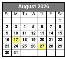 Matt Gumm and Company August Schedule
