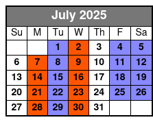 Escape Reality Magic & Illusions Show (No Meal) July Schedule