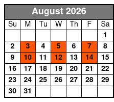 Escape Reality Magic & Illusions Show (No Meal) August Schedule