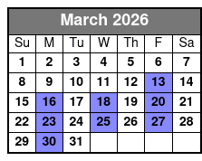 Escape Reality Magic & Illusions Dinner Show March Schedule