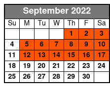 The Steve Moris Clean Comedy & Music Show September Schedule