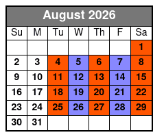 Historic Tour August Schedule