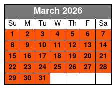 Bigfoot Branson Mini Golf March Schedule