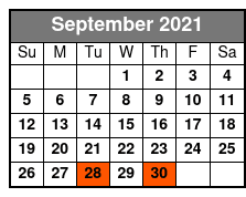 The Janice Martin Cirque Show September Schedule