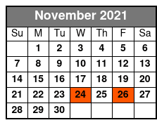 The Janice Martin Cirque Show November Schedule