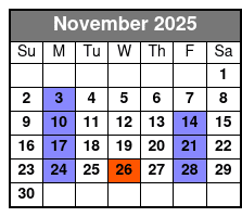 Dean Z The Ultimate Elvis November Schedule