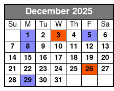 Dean Z The Ultimate Elvis December Schedule