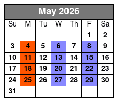 Dean Z The Ultimate Elvis  May Schedule