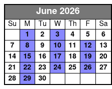 Dean Z The Ultimate Elvis  June Schedule