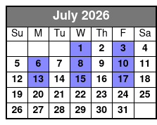 Dean Z The Ultimate Elvis  July Schedule