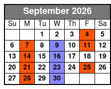 Dean Z The Ultimate Elvis  September Schedule