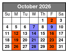 Dean Z The Ultimate Elvis  October Schedule