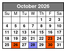 Dean Z The Ultimate Elvis October Schedule