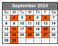The Great American Chuckwagon September Schedule