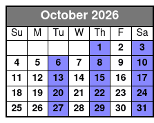 The Great American Chuckwagon October Schedule