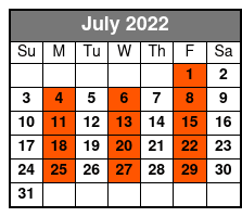 Back To the Bee Gees July Schedule
