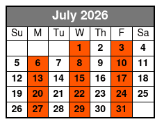 Back To the Bee Gees July Schedule